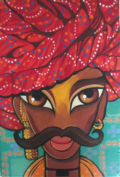 1090x1610 - Rajasthani Man Niloufer Wadia Indian Art | Indian art ...