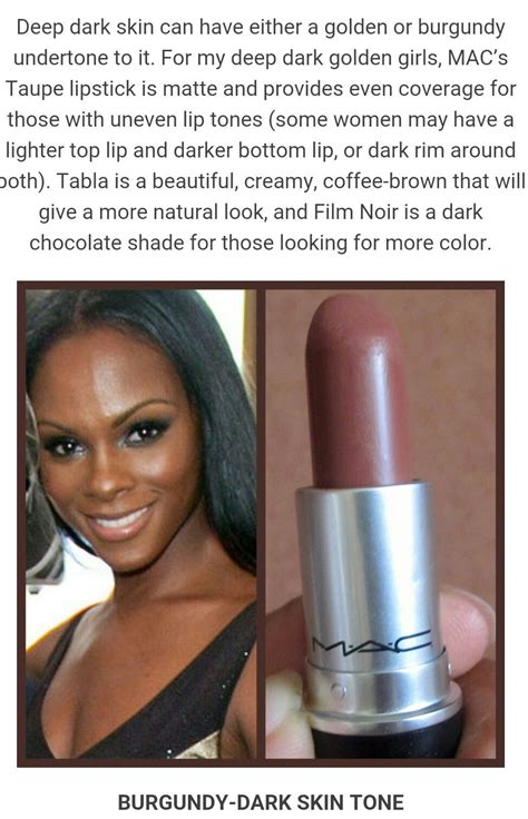 Lipstick for choco ladez Mac Taupe, Bottom Lip, Nubian, Golden Girls, Choco, Dark Skin, Hair ...