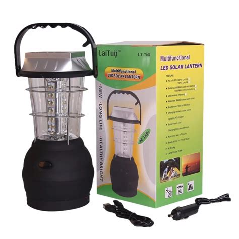 36 LEDs Ultra Bright Solar Lantern Home Emergency Outdoor Multi Model Rechargeable Camping ...