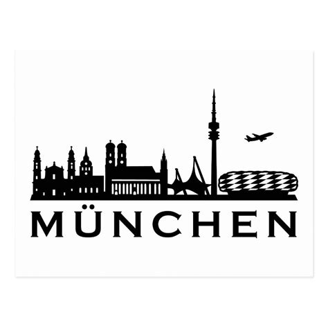 München Skyline Postcard | Zazzle.com in 2021 | Skyline, City skyline ...