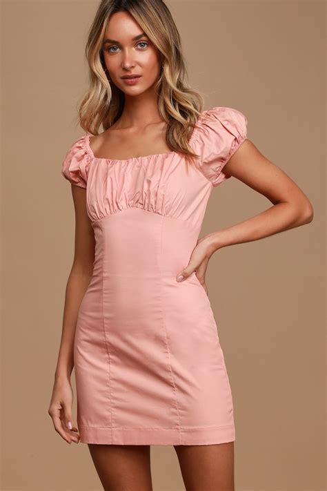 Pink Casual Dress With Sleeves