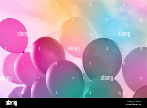 Colorful balloons on sky background Stock Photo - Alamy