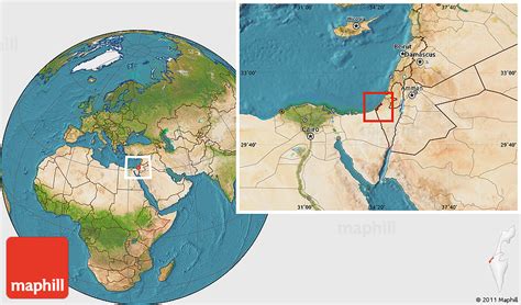 Satellite Location Map of Gaza