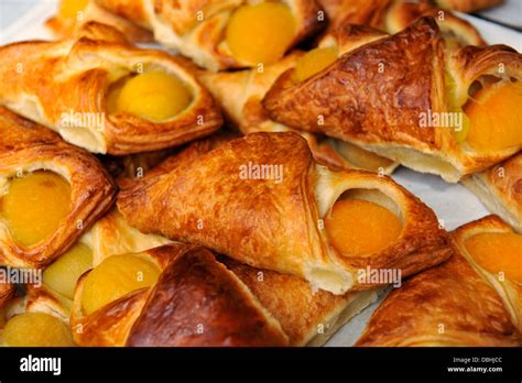 Filled puff pastry croissants Stock Photo - Alamy