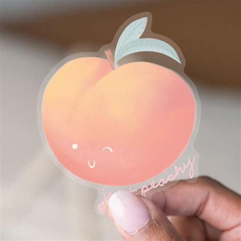 Clear Peach Sticker | Laptop Stickers | 3x2.4 in | IvoryPaperCo