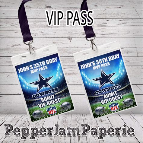 Dallas Cowboys Vip All Access Pass Lanyard | Etsy