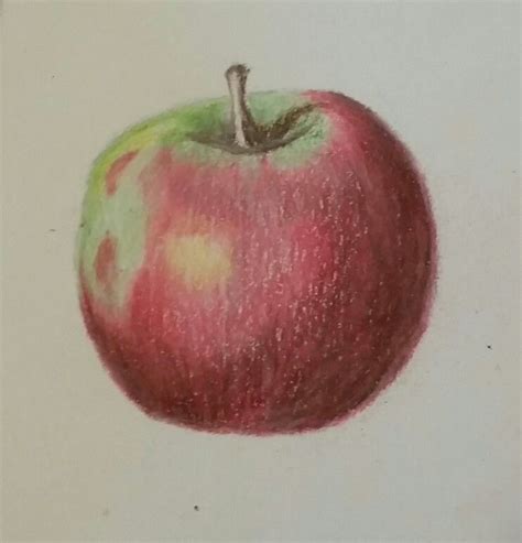 Apple using Prismacolor colored pencil 12ct | Color theory, Face ...