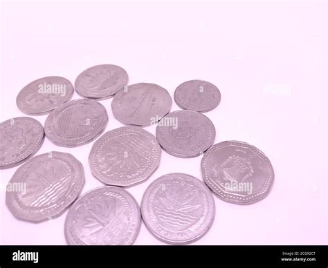 Coins of Bangladeshi currency over white background Stock Photo - Alamy