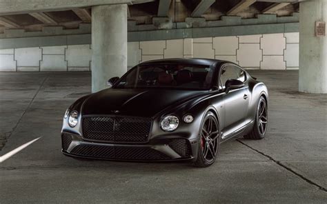 Download wallpapers Bentley Continental GT, exterior, front view, matte black coupe, tuning ...