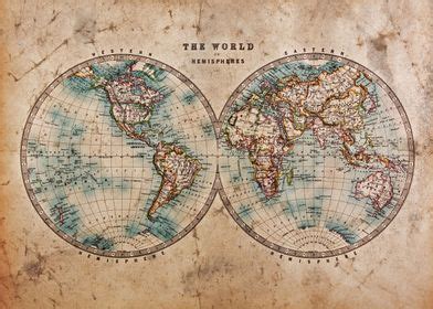 'World Map Mid 1800s' Poster by El Tropico | Displate