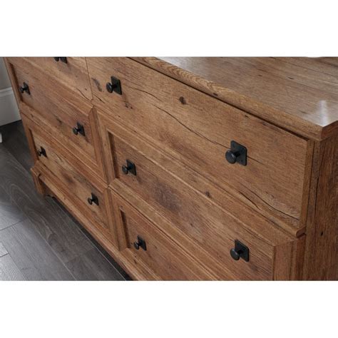 Sauder Palladia Engineered Wood 6-Drawer Bedroom Dresser in Vintage Oak ...