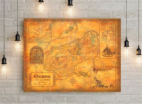 The Edoras Map Tolkien Map Middle Earth Map the Lord of the | Etsy