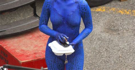 PHOTOS: New photos of Jennifer Lawrence in full costume as Mystique in ...