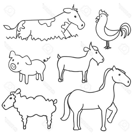 Images Of Farm Animals Drawing For Kids