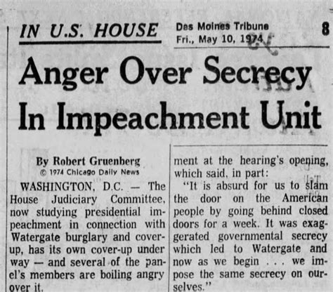 Watergate House Judiciary Interviews were Held Behind Closed Doors ...