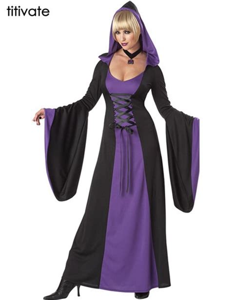 TITIVATE Hot Deluxe Wicked Queen Costume Womens Witch Evil Sorceress ...