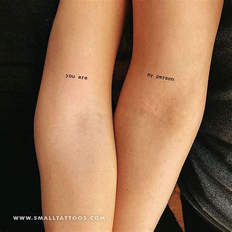 Matching 'you are' and 'my person' temporary tattoos,