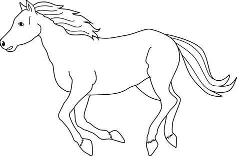 Galloping Horse Coloring Page - Free Clip Art