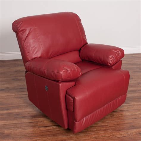 CorLiving Lea Red Bonded Leather Power Recliner with USB Port-LZY-352-R - The Home Depot
