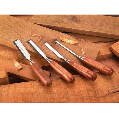 WoodRiver Bent Paring Chisel Set - 4 Piece | Woodcraft