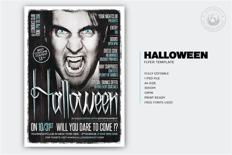 Halloween Flyer Template PSD for photoshop V7, Invitation design