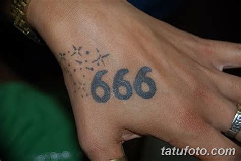 фото тату Число дьявола 666 16.12.2018 №036 - tattoo number devil 666 - tatufoto.com - tatufoto.com