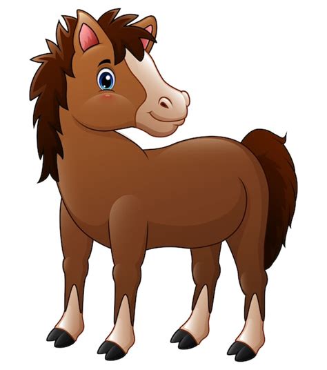 Lindo caballo bebé marrón | Vector Premium