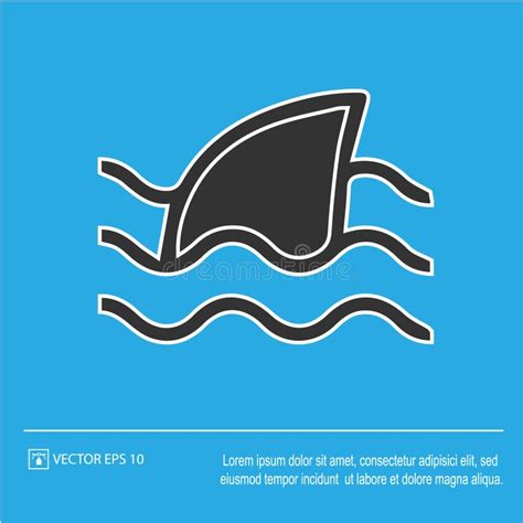 Shark Fin Vector Icon Eps 10. Simple Isolated Illustration Stock Vector - Illustration of flat ...
