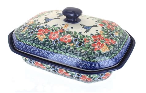 Polish Pottery Maria Medium Covered Baking Dish - Walmart.com - Walmart.com