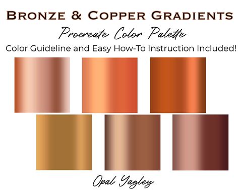 Bronze & Kupfer Procreate Farbpalette / Procreate Metallic - Etsy.de