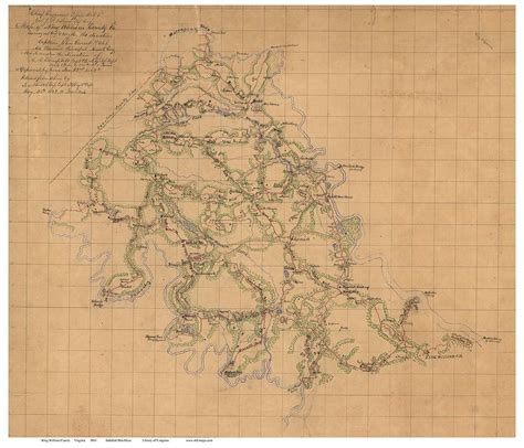 King William County Virginia 1863 - Old Map Reprint - OLD MAPS