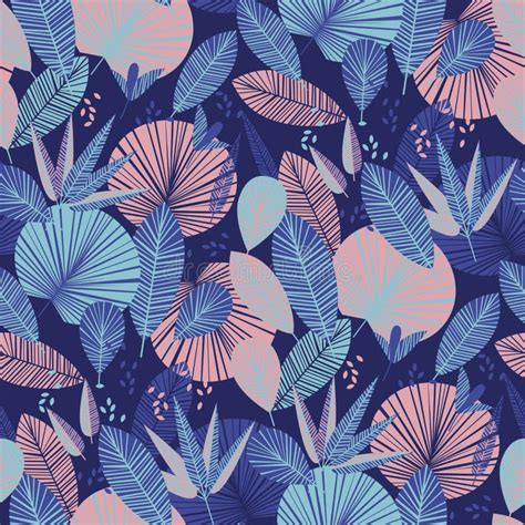 Geometric Tropical Foliage Seamless Pattern Stock Vector - Illustration ...