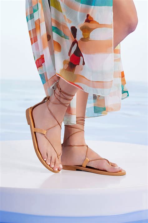 Strappy Sandals Tan | Leather | Greek Chic Handmades