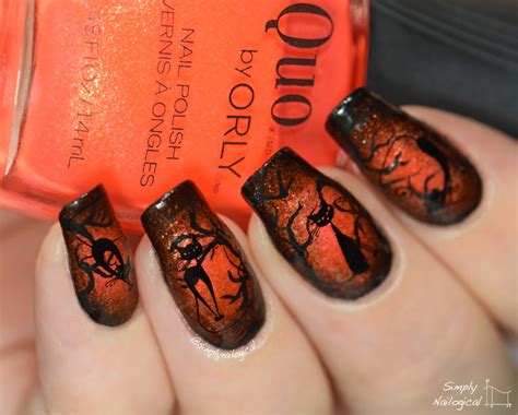 Halloween cat nails! Watch the video tutorial - Simply Nailogical