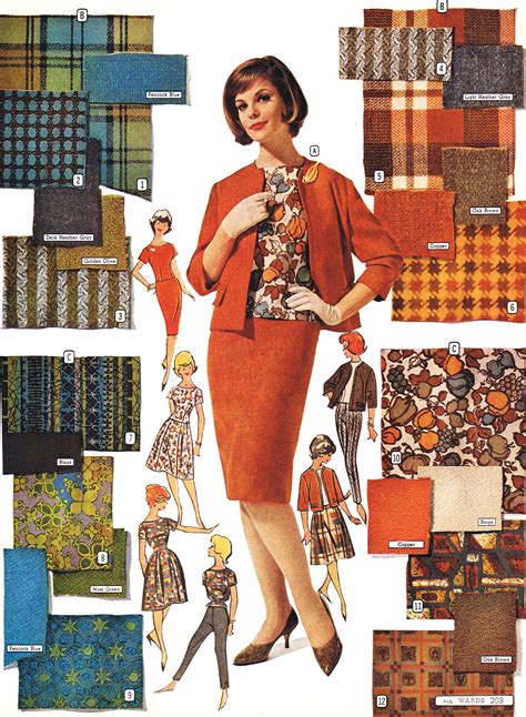 Fabulous mid century fabrics, 1962 70s Fashion, Modern Fashion, Vintage ...