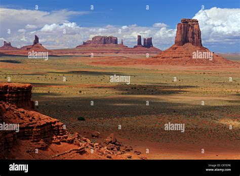 Looking through the North Window rock formation towards the Buttes of Monument Valley, Arizona ...