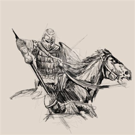 Knight on horse digital sketch by JaggysnakeArt on DeviantArt