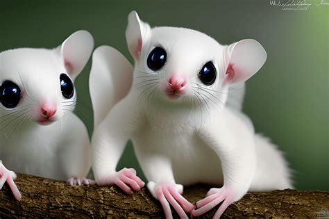 Beautiful White Sugar Glider Baby · Creative Fabrica