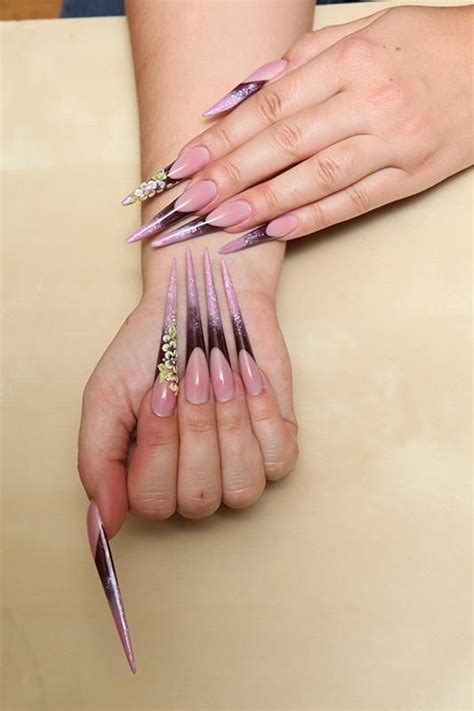 Stiletto and Gothic almond nail shape created with the same acrylic powders Scratch My Back, Bar ...