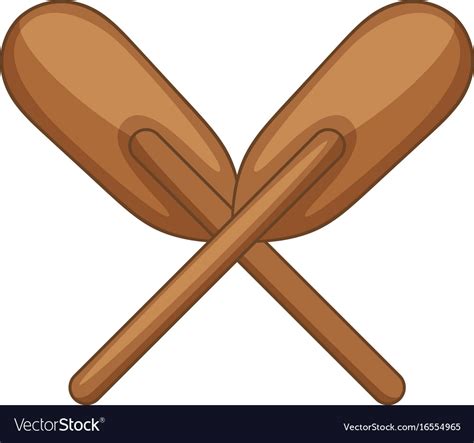 Wooden paddle icon cartoon style Royalty Free Vector Image