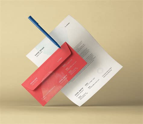 Free Envelope With A4 Letterhead Mockup (PSD), 40% OFF