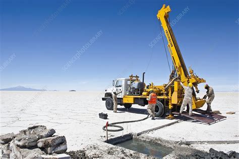 Drilling in a salt flat - Stock Image - C011/5807 - Science Photo Library