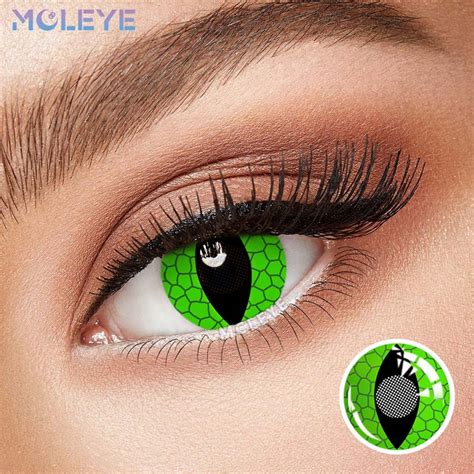 MCLEYE Green Snake Eyes Yearly Cosplay Contact Lenses-MCLEYE