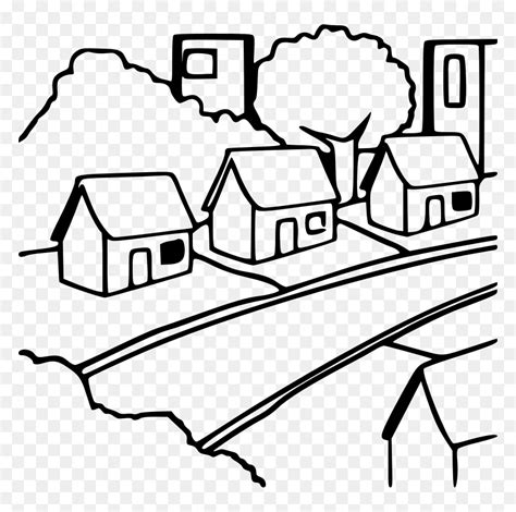 My Town - Neighborhood Clipart Black And White, HD Png Download - vhv