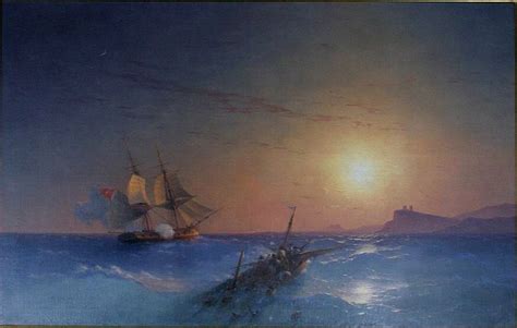 Ivan Aivazovsky - A Naval Engagement At Sunset | World art, Art, Winter ...