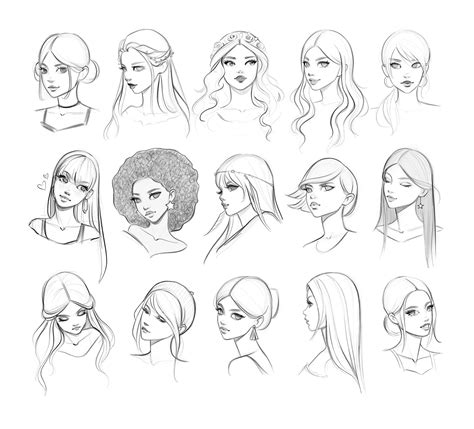 Female Face Drawing Reference and Sketches for Artists