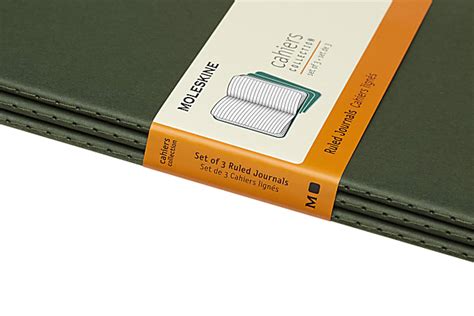 Moleskine Cahier Journals 5 x 8 14 Ruled 80 Pages Myrtle Green Pack Of ...