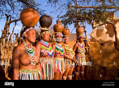 Colorful Women in Native Zulu Tribe at Shakaland Center South Africa ...