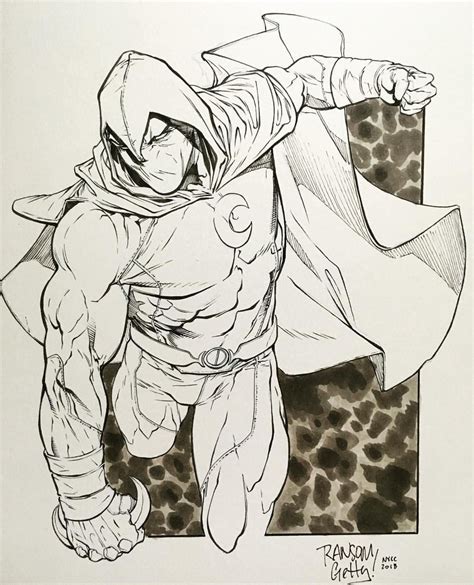 Moon Knight by Ransom Getty #comics #nycc2018 #inktober2018 #ink # ...