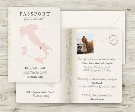 Passport Travel Theme Wedding Invitations - No Ordinary Emporium